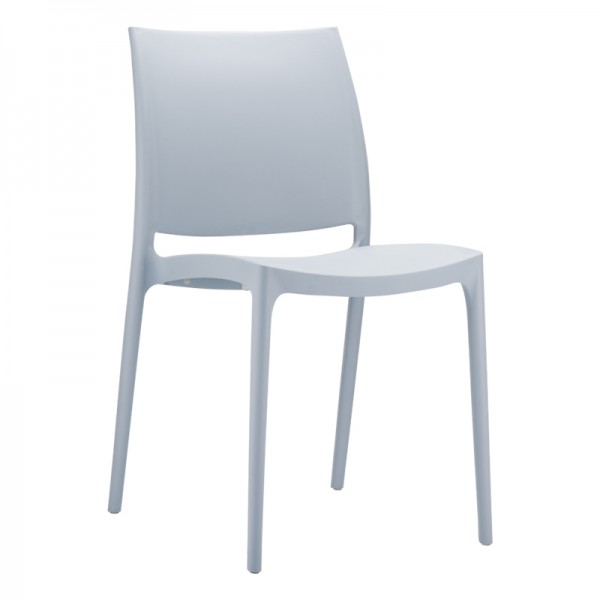 Καρέκλα πολυπροπυλενίου σε silver γκρι χρώμα 44x50x81 εκ. MAYA SIESTA