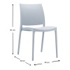 Καρέκλα πολυπροπυλενίου σε silver γκρι χρώμα 44x50x81 εκ. MAYA SIESTA