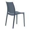 Καρέκλα πολυπροπυλενίου σε σκούρο γκρι χρώμα 44x50x81 εκ. MAYA SIESTA