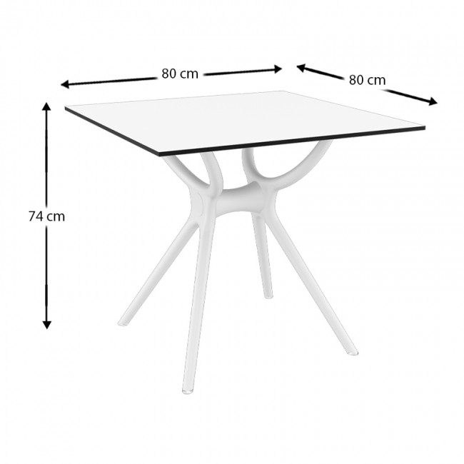 ΑΙΡ ΤΡΑΠΕΖΙ 80Χ80εκ. WHITE LAMINATE 12mm - 20.0181