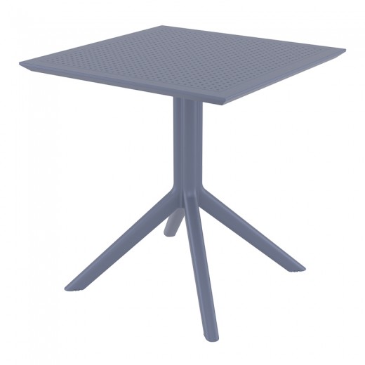 ΣΚΑΙ ΤΡΑΠΕΖΙ 80X80X74εκ. DARK GREY ΠΟΛ/ΝΙΟΥ - 20.0245