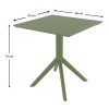 ΣΚΑΙ ΤΡΑΠΕΖΙ 80X80X74εκ. OLIVE GREEN ΠΟΛ/ΝΙΟΥ - 20.0248