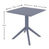 ΣΚΑΙ ΤΡΑΠΕΖΙ 70X70X74εκ. DARK GREY ΠΟΛ/ΝΙΟΥ - 20.0250
