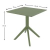ΣΚΑΙ ΤΡΑΠΕΖΙ 70X70X74εκ. OLIVE GREEN ΠΟΛ/ΝΙΟΥ - 20.0253