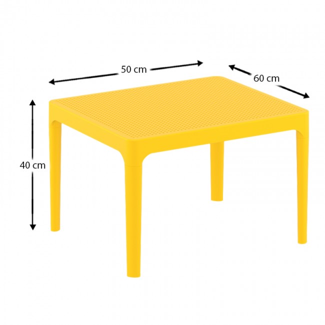 ΣΚΑΙ ΤΡΑΠΕΖΙ 50Χ60Χ40εκ. YELLOW ΠΟΛ/ΝΙΟΥ - 20.0259