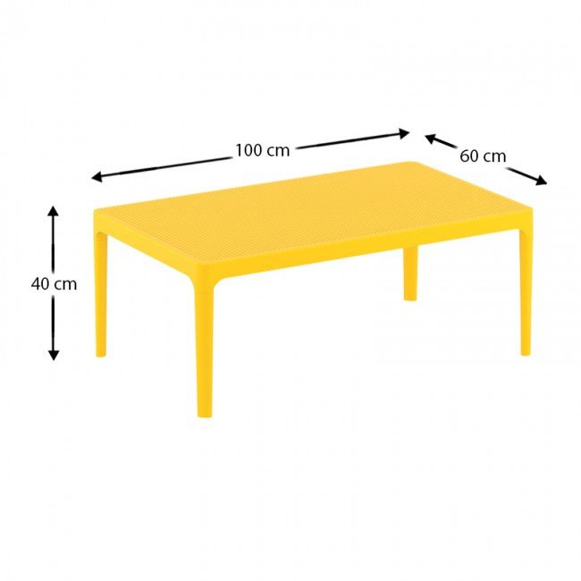 ΣΚΑΙ ΤΡΑΠΕΖΙ 100Χ60Χ40εκ. YELLOW ΠΟΛ/ΝΙΟΥ - 20.0279