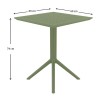 ΣΚΑΙ ΤΡΑΠΕΖΙ ΠΤΥΣ/ΝΟ 60Χ60X74εκ. OLIVE GREEN ΠΟΛ/ΝΙΟΥ - 20.0291