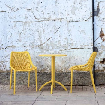 Καρέκλα πολυπροπυλενίου σε κίτρινο χρώμα 50x60x82 εκ. AIR SIESTA
