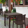 Τραπέζι κήπου πολυπροπυλενίου 80x80x75εκ. χρώμα καφέ ARES SIESTA