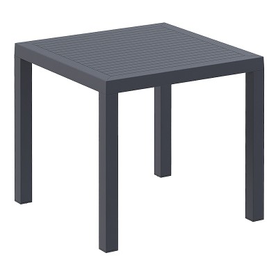 Τραπέζι κήπου πολυπροπυλενίου 80x80x75εκ. χρώμα σκούρο γκρί ARES SIESTA