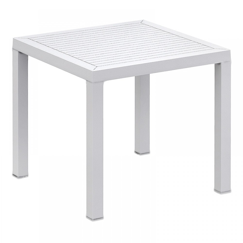 Τραπέζι κήπου πολυπροπυλενίου 80x80x75εκ. χρώμα λευκό ARES SIESTA