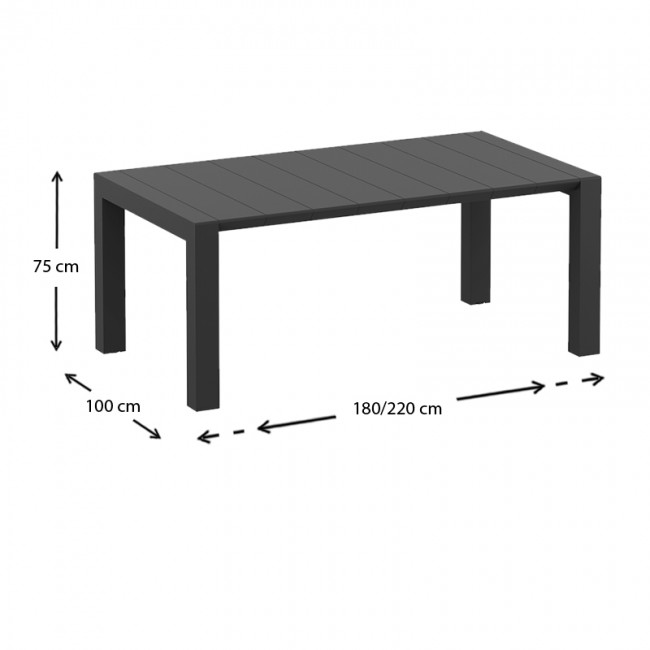 ΒΕΓΚΑΣ BLACK 100X180/220εκ. ΕΠΕΚΤ.ΤΡΑΠΕΖΙ ΠΟΛ/ΝΙΟΥ - 20.0576