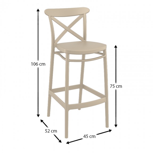 ΚΡΟΣ ΣΚΑΜΠΟ 75εκ. DOVE GREY ΠΟΛ/ΝΙΟΥ - 20.0608