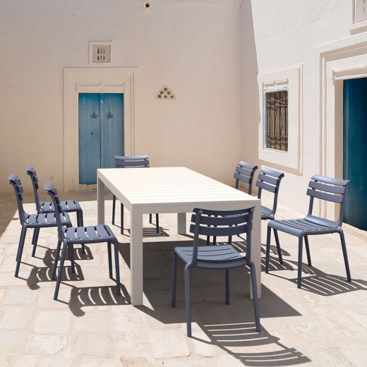 ATLANTIC WHITE 100X140/210Χ76εκ. ΕΠΕΚΤ.ΤΡΑΠΕΖΙ ΠΟΛ/ΝΙΟΥ