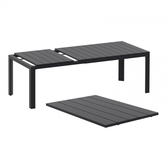 ATLANTIC BLACK 100X140/210Χ76εκ. ΕΠΕΚΤ.ΤΡΑΠΕΖΙ ΠΟΛ/ΝΙΟΥ