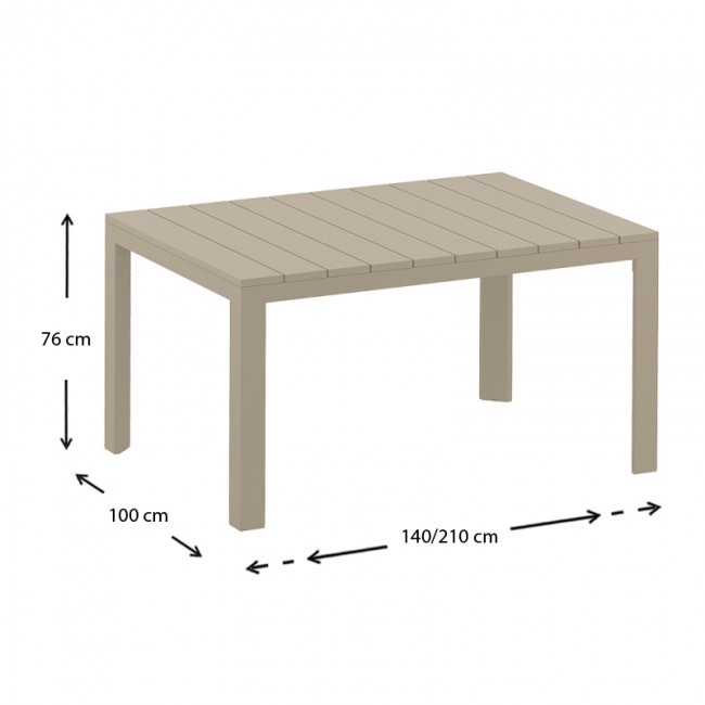 ATLANTIC TAUPE 100X140/210Χ76εκ. ΕΠΕΚΤ.ΤΡΑΠΕΖΙ ΠΟΛ/ΝΙΟΥ