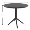 SKY BLACK Φ105X74εκ. ΤΡΑΠΕΖΙ ΠΟΛ/ΝΙΟΥ