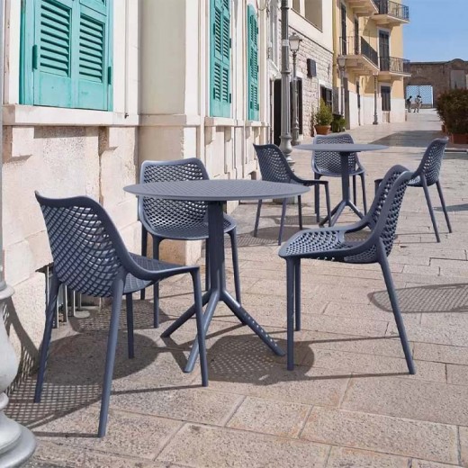 SKY DARK GREY Φ105X74εκ. ΤΡΑΠΕΖΙ ΠΟΛ/ΝΙΟΥ