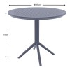 SKY DARK GREY Φ105X74εκ. ΤΡΑΠΕΖΙ ΠΟΛ/ΝΙΟΥ