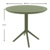 SKY OLIVE GREEN Φ105X74εκ. ΤΡΑΠΕΖΙ ΠΟΛ/ΝΙΟΥ
