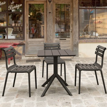PARIS BLACK 70X70X74εκ. ΤΡΑΠΕΖΙ ΠΟΛ/ΝΙΟΥ