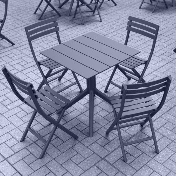 PARIS DARK GREY 70X70X74εκ. ΤΡΑΠΕΖΙ ΠΟΛ/ΝΙΟΥ