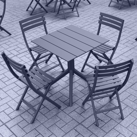 PARIS DARK GREY 70X70X74εκ. ΤΡΑΠΕΖΙ ΠΟΛ/ΝΙΟΥ