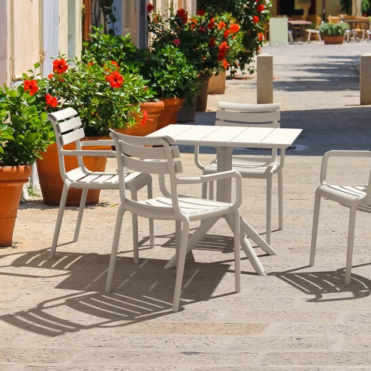 PARIS WHITE 80X80X74εκ. ΤΡΑΠΕΖΙ ΠΟΛ/ΝΙΟΥ