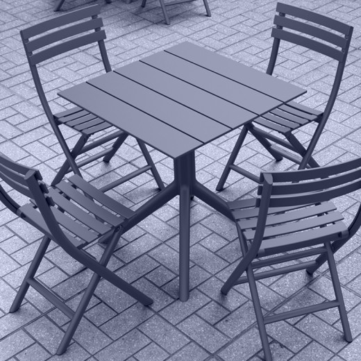 PARIS DARK GREY 80X80X74εκ. ΤΡΑΠΕΖΙ ΠΟΛ/ΝΙΟΥ