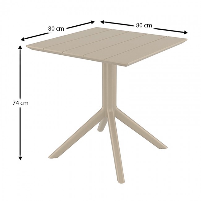 PARIS TAUPE 80X80X74εκ. ΤΡΑΠΕΖΙ ΠΟΛ/ΝΙΟΥ
