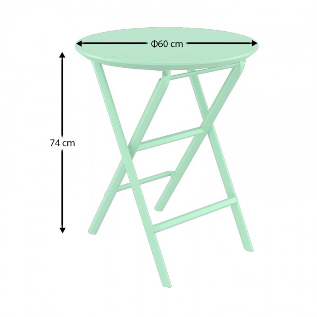 HELEN OPALINE GREEN Φ60X74εκ. ΤΡΑΠΕΖΙ ΠΤΥΣ/ΝΟ ΠΟΛ/ΝΙΟΥ