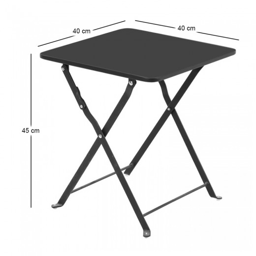 ALMA 40X40X45εκ. ΜΑΥΡΟ ΤΡΑΠΕΖΙ ΜΕΤΑΛΛΙΚΟ ΠΤΥΣ/ΝΟ