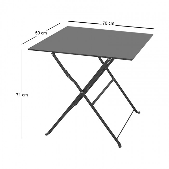 ALMA 50Χ70Χ71εκ. ΑΝΘΡΑΚΙ ΤΡΑΠΕΖΙ ΜΕΤΑΛΛΙΚΟ ΠΤΥΣ/ΝΟ