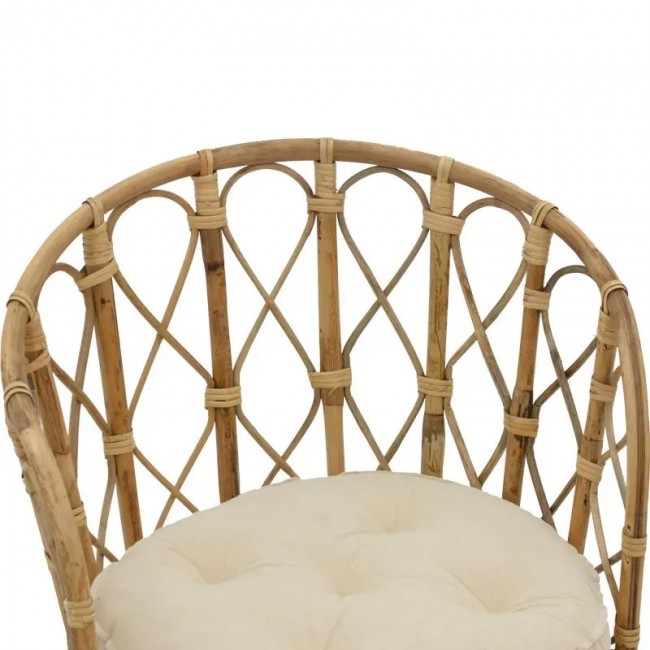 Πολυθρόνα Rostan Inart φυσικό rattan με μαξιλάρι 51x50x80εκ
