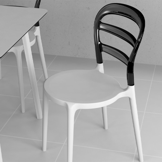 BIBI WHITE/BLACK TRANSP.ΚΑΡΕΚΛΑ