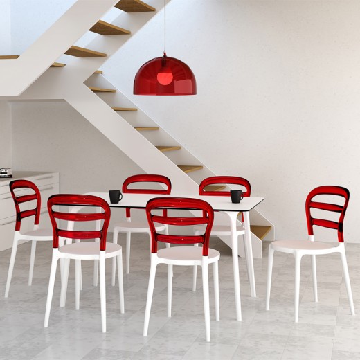 BIBI WHITE/RED TRANSP.ΚΑΡΕΚΛΑ