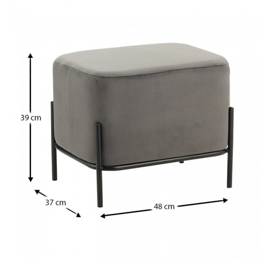 BELLA/L ΣΚΑΜΠΟ GREY VELVET ΥΦΑΣΜΑ 48X37Χ39εκ.