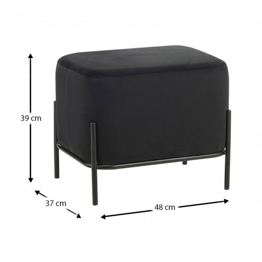 BELLA/L ΣΚΑΜΠΟ BLACK VELVET ΥΦΑΣΜΑ 48X37Χ39εκ.