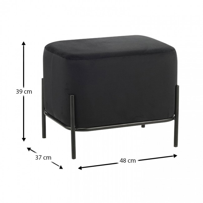BELLA/L ΣΚΑΜΠΟ BLACK VELVET ΥΦΑΣΜΑ 48X37Χ39εκ.