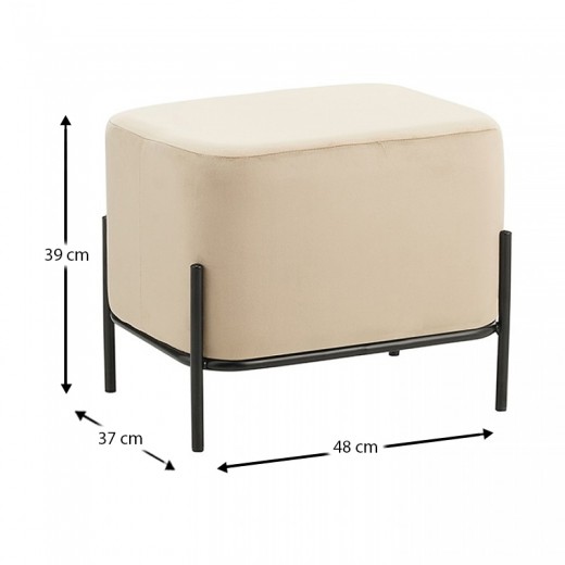 BELLA/L ΣΚΑΜΠΟ BEIGE VELVET ΥΦΑΣΜΑ 48X37Χ39εκ.