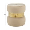 LINDA/R ΣΚΑΜΠΟ BEIGE VELVET ΥΦΑΣΜΑ Φ.37Χ43εκ.