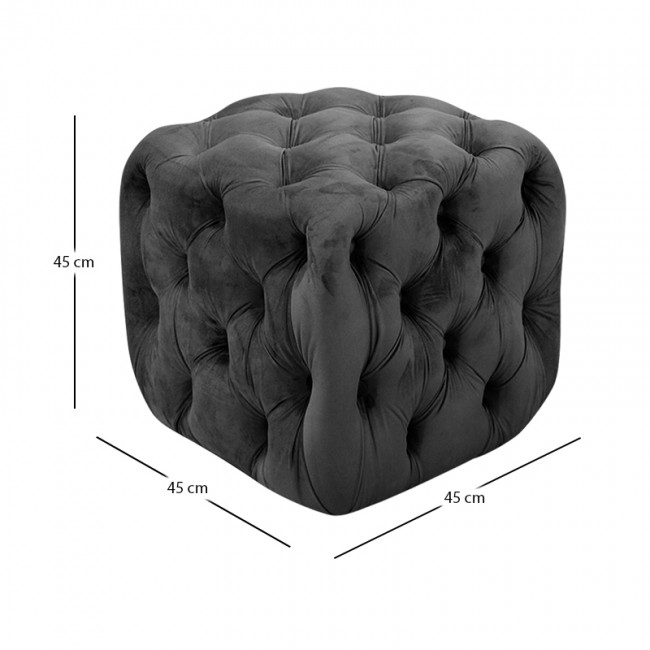 ASTRA ΣΚΑΜΠΟ BLACK VELVET ΥΦΑΣΜΑ 45X45Χ45εκ.