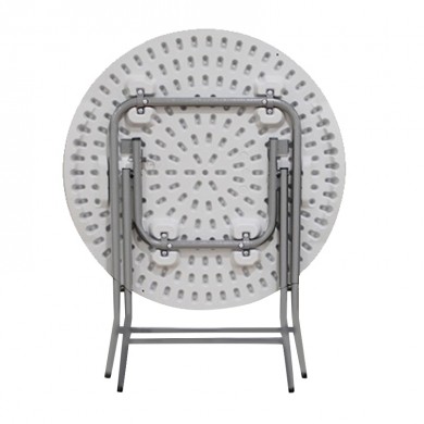 Τραπέζι catering πτυσσόμενο με μεταλλικό σκελετό και επιφάνεια από πολυπροπυλένιο HDPE σε χρώμα λευκό  Φ80X110εκ 41.0187