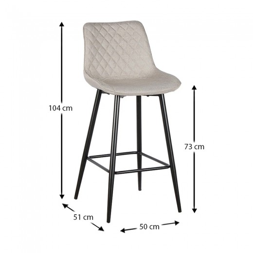 ALESIA BEIGE ΥΦΑΣΜΑ 74εκ. ΣΚΑΜΠΟ ΜΕΤΑΛΛΙΚΟ