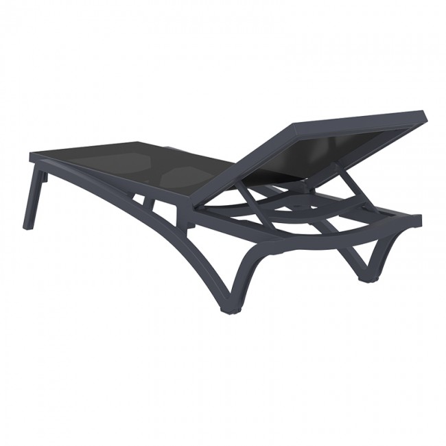Ξαπλώστρα πολυπροπυλενίου σε σκούρο γκρι/μαύρο χρώμα 193x68x35 εκ. PACIFIC SIESTA