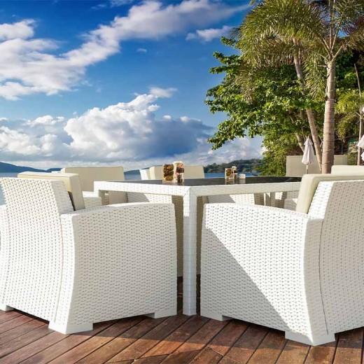 TAHITI WHITE 180Χ94Χ75εκ. ΤΡΑΠΕΖΙ ΜΕ ΤΖΑΜΙ ΠΟΛ/ΝΙΟΥ
