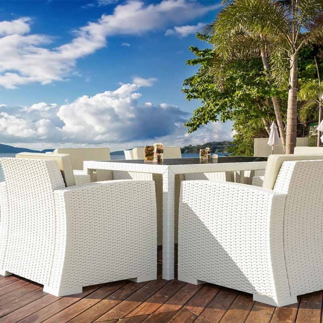 TAHITI WHITE 180Χ94Χ75εκ. ΤΡΑΠΕΖΙ ΜΕ ΤΖΑΜΙ ΠΟΛ/ΝΙΟΥ