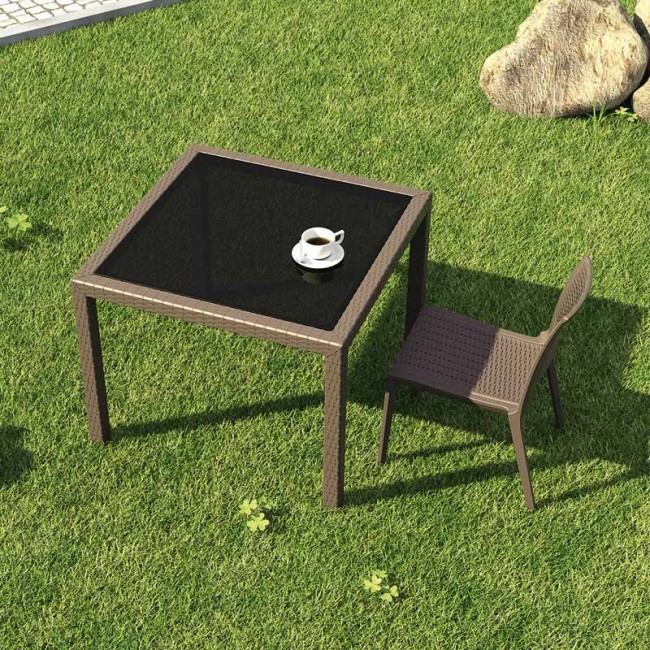 BALI BROWN 94Χ94Χ75εκ. ΤΡΑΠΕΖΙ ΜΕ ΤΖΑΜΙ ΠΟΛ/ΝΙΟΥ