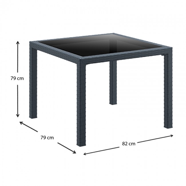 BALI BROWN 94Χ94Χ75εκ. ΤΡΑΠΕΖΙ ΜΕ ΤΖΑΜΙ ΠΟΛ/ΝΙΟΥ