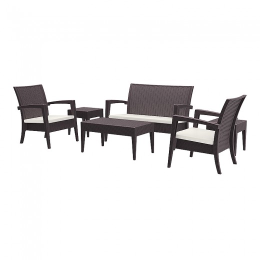 Σαλόνι κήπου σετ 4 τεμαχίων σε χρώμα καφέ MIAMI LOUNGE SET SIESTA